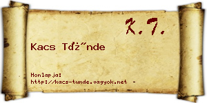 Kacs Tünde névjegykártya
